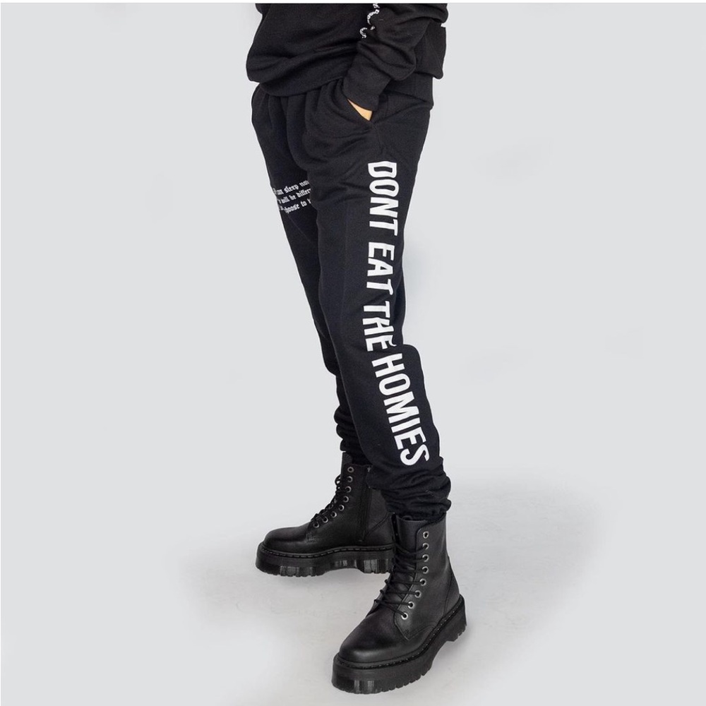 Don’t Eat the Homies jogger black sweatpants small DETH